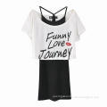 Women's Twin Set T-shirt, Customized Colors Patterns Accepted, Anti-Pilling and Anti-Shrink